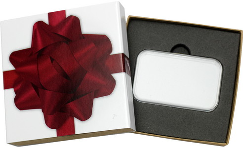 SilverTowne Natural Kraft Paper Gift Box with Maroon Bow Box Sleeve & Capsule - Product Packaging [Add $5.00]
